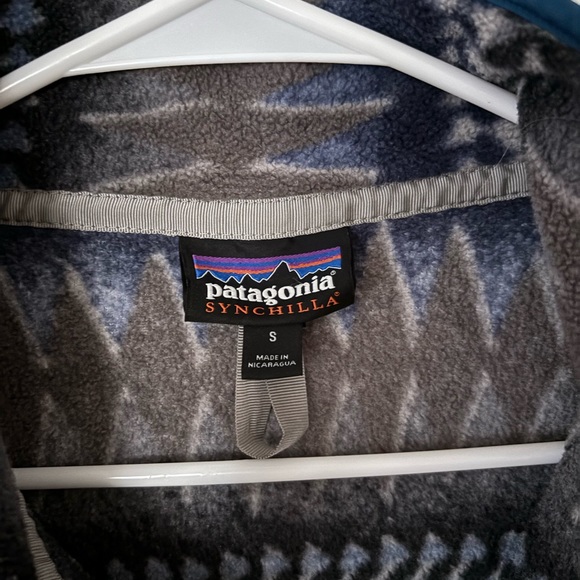 Vintage Patagonia Synchilla Snap T Pullover Laughing Waters Smolder Blue Small - Picture 3 of 4
